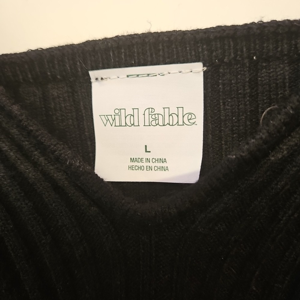Wild Fable Black Cropped Ribbed Tank Top Size L NWT Y2k Festival Casual - Picture 6 of 8